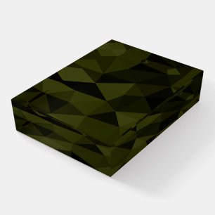 Dark army green black geometric mesh pattern cool paperweight