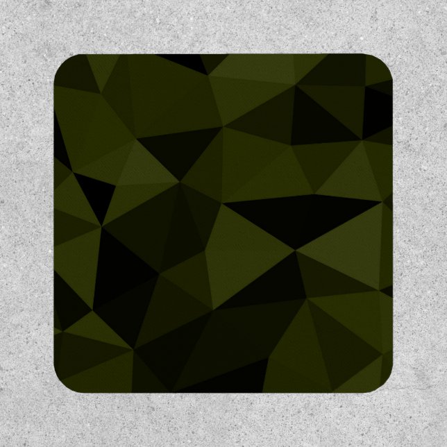 Dark army green black geometric mesh pattern cool  patch (Front)