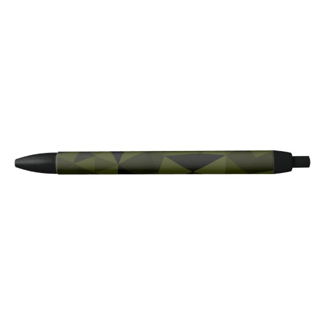 Dark army green black geometric mesh pattern cool  pen (Front)