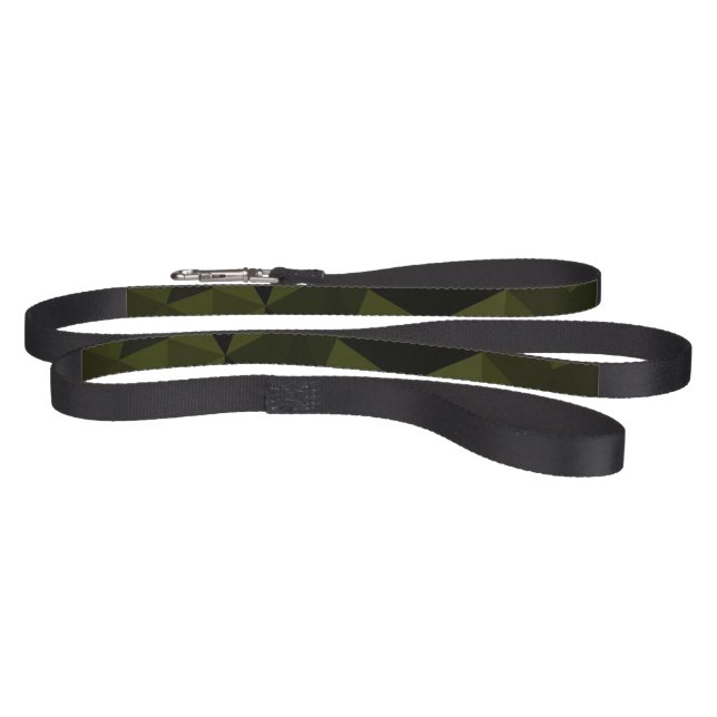 Dark army green black geometric mesh pattern cool  pet leash (Full)