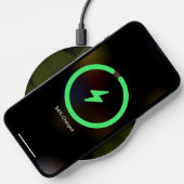 Dark army green black geometric mesh pattern cool wireless charger (Phone)
