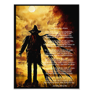 dark art and poem Creepy Scarecrow horror art Photo Print