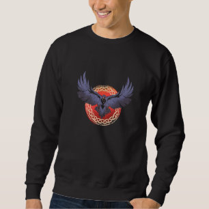 Dark Art Red Moon Norse Viking Raven Gothic Black  Sweatshirt