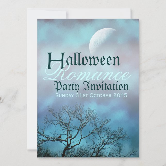 Dark Arts : Halloween Romance Gothic Wedding Party Invitation (Front)