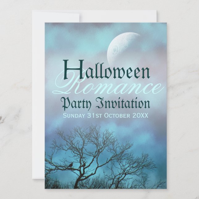 Dark Arts : Halloween Romance Gothic Wedding Party Invitation (Front)