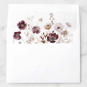 Dark Autumn Floral Wedding Envelope Liner