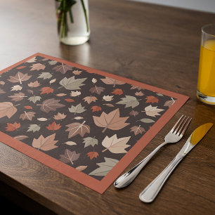 Dark Autumn Leaves Placemat Fall Dining Decor