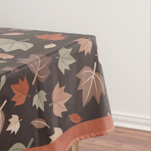 Dark Autumn Leaves Tablecloth Fall Dining