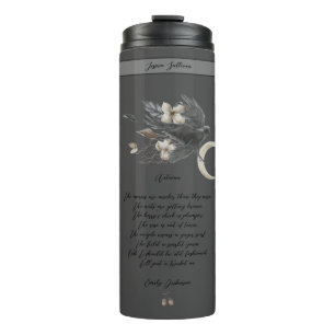 Dark Autumn Mystic Fall Black Bird Crow Poem Thermal Tumbler