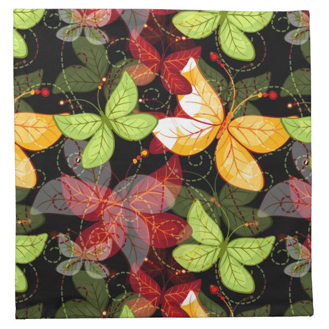 Dark Autumn Pattern Cloth Napkin (Front)