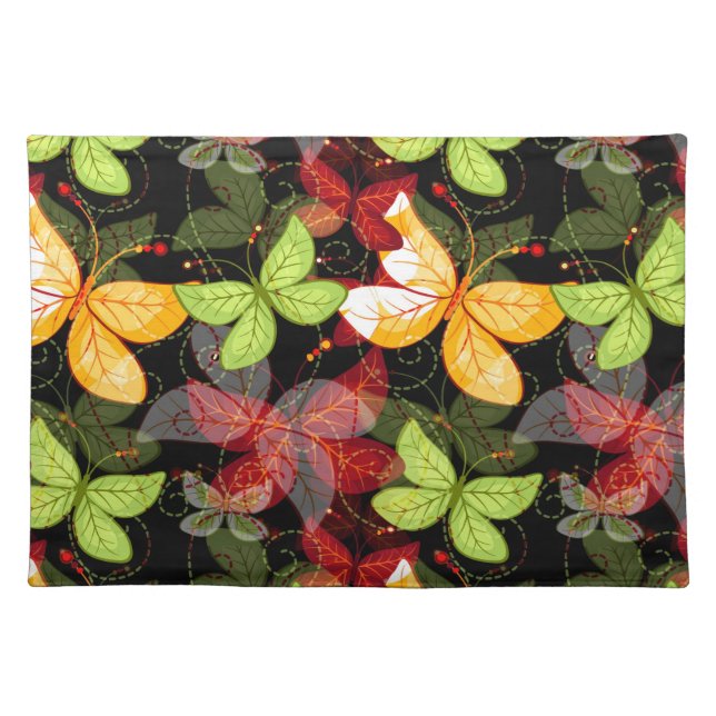 Dark Autumn Pattern Cloth Placemat (Front)