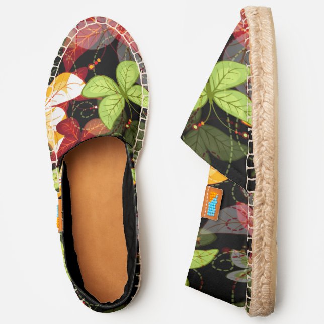 Dark Autumn Pattern Espadrilles (Side)
