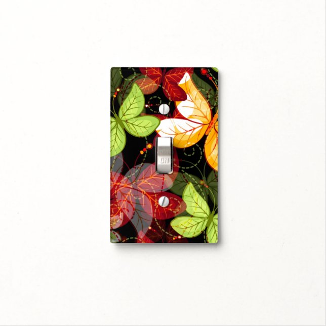 Dark Autumn Pattern Light Switch Cover (In Situ)