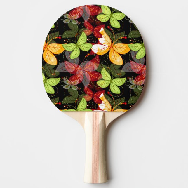 Dark Autumn Pattern Ping-Pong Paddle (Front)