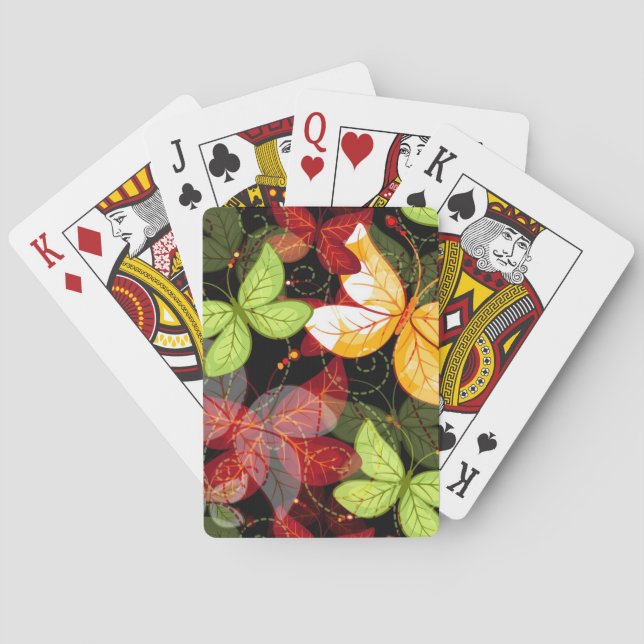 Dark Autumn Pattern Poker Cards (Back)