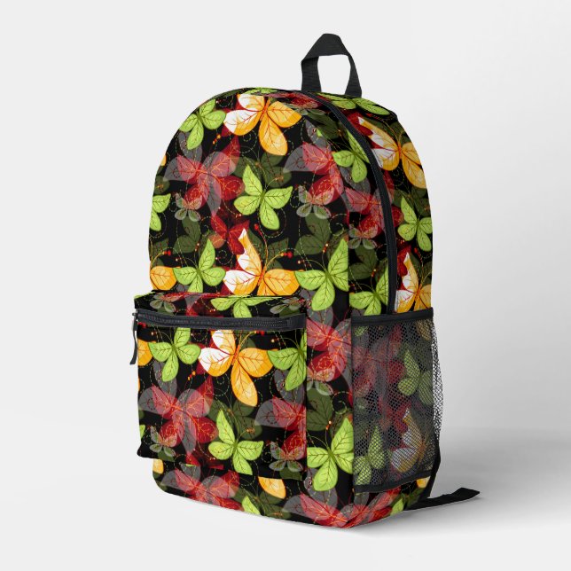 Dark Autumn Pattern Printed Backpack (Back Corner Right)