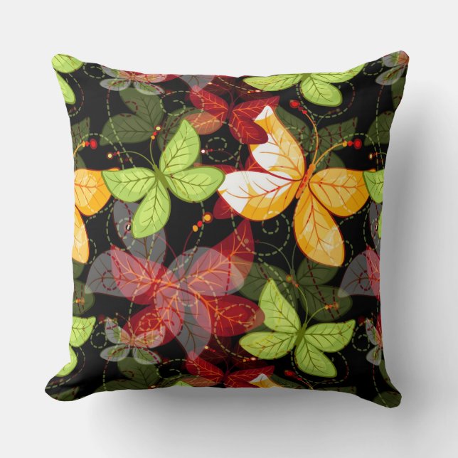 Dark Autumn Pattern Throw Pillow (Front)