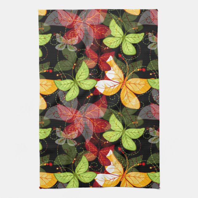 Dark Autumn Pattern Towel (Vertical)