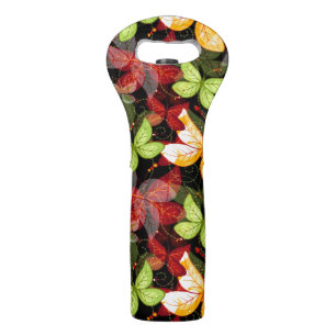 Dark Autumn Pattern Wine Bag