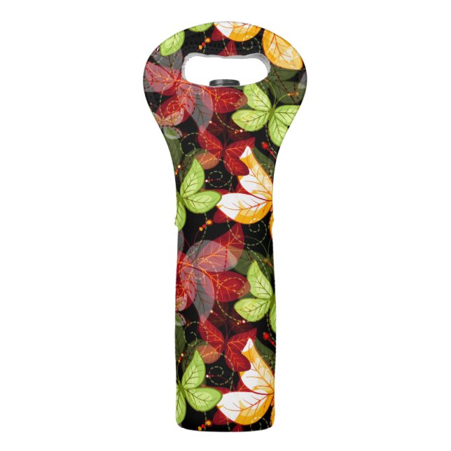 Dark Autumn Pattern Wine Bag (Front)