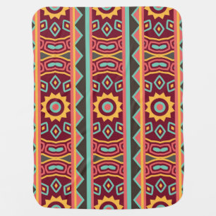 Dark Background: Ethnic Aztec Seamless Baby Blanket