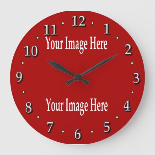 Dark Background White Numbers Clock Face Template