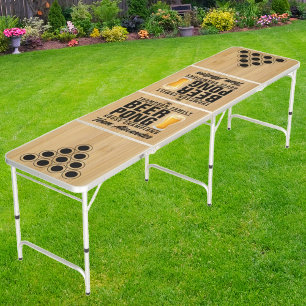 Dark Bamboo Brew Battle Champions w/ Team Names Beer Pong Table