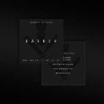 Dark Barbers Style Square Business Card at Zazzle