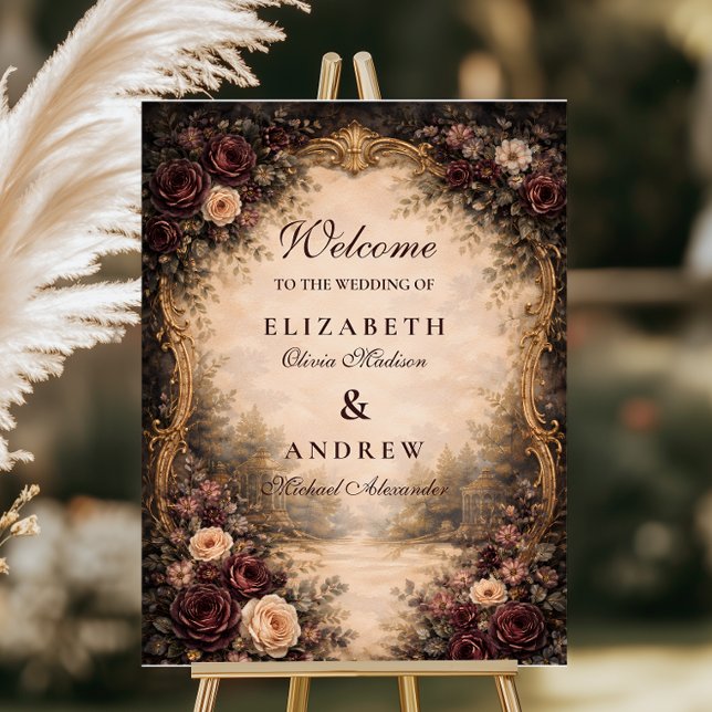 Dark Baroque Floral Wedding Foam Board (Creator Uploaded)