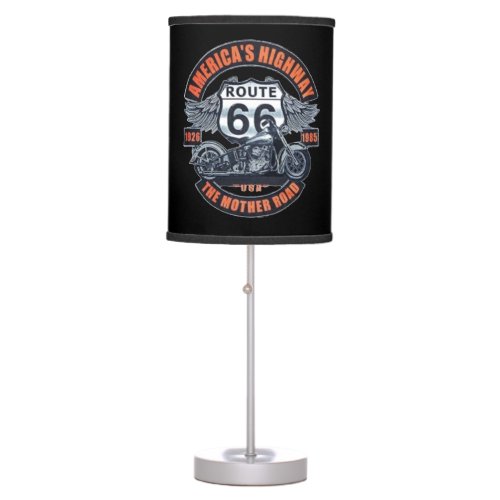 Dark Basic theme Route 66 Motorcycles Table Lamp