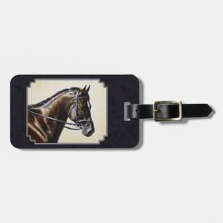 Dark Bay Dressage Horse Blue-black Luggage Tag
