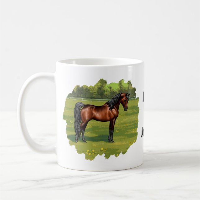 Dark Bay Egyptian Arabian Horse Coffee Mug (Left)