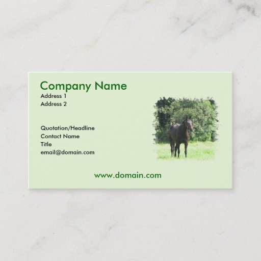 Customizable Dark Bay Horse on a Business Card