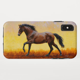 Dark Bay Running Stallion Horse Galloping iPhone XS Max Case