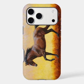 Dark Bay Running Stallion Horse Galloping iPhone 17 Pro Max Case