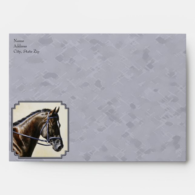 Dark Bay Sport Horse Gray Envelope (Front)