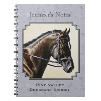 Dark Bay Sport Horse Gray Notebook