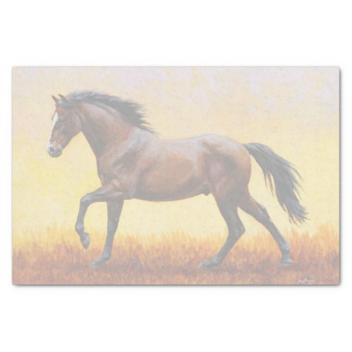 Dark Bay Stallion Horse Galloping Tissue Paper