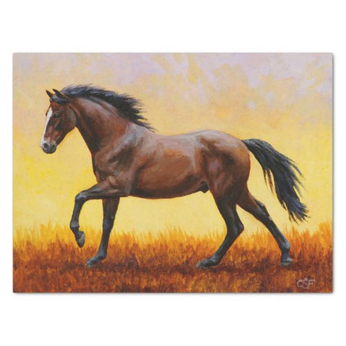 Dark Bay Stallion Horse Galloping Tissue Paper