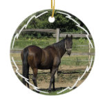 Dark Bay Thoroughbred Horse Ornament