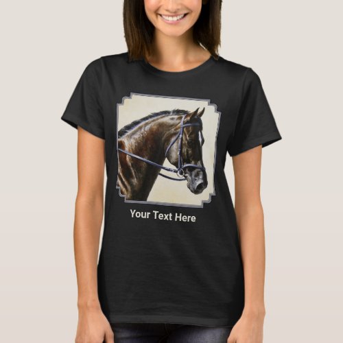 Dark Bay Trakehner Warmblood Horse T_Shirt