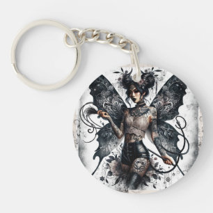 Dark Beauty Gothic Asian Fairy Tattoos & Whip Keychain