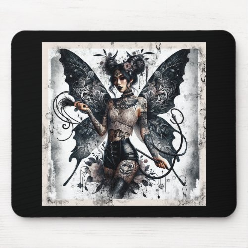 Dark Beauty Gothic Asian Fairy Tattoos  Whip Mouse Pad