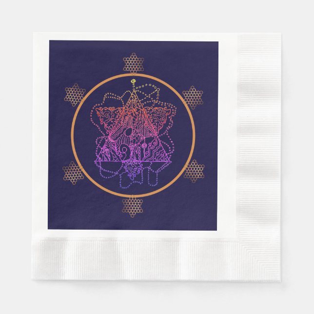 Dark Berry Rainbow Jewish Star     Napkins (Front)