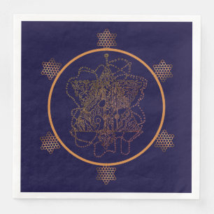 Dark Berry Wine Jewish Star Paper Plates Dinner Napkins