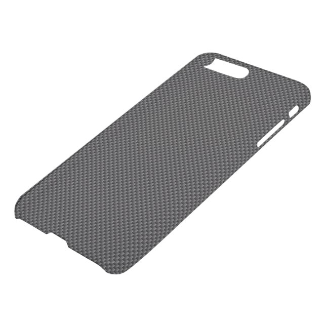 Dark Black and Charcoal Grey Carbon Fiber Polymer Uncommon iPhone Case (Bottom)