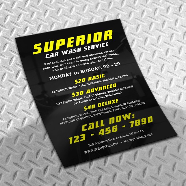 Dark black automotive car wash flyer (Creator Uploaded)