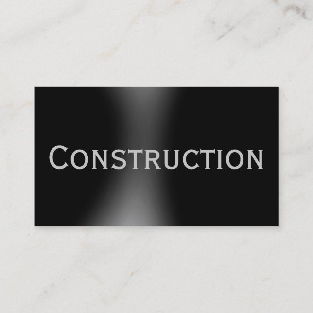 Dark Black Construction Business Card (Front)
