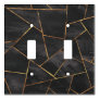 Dark Black Ink Gold Copper Geometric Glam #1 #geo  Light Switch Cover