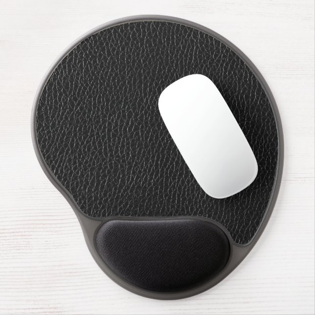 Dark Black Leather Texture Design Office Gel Mouse Pad (Left Side)